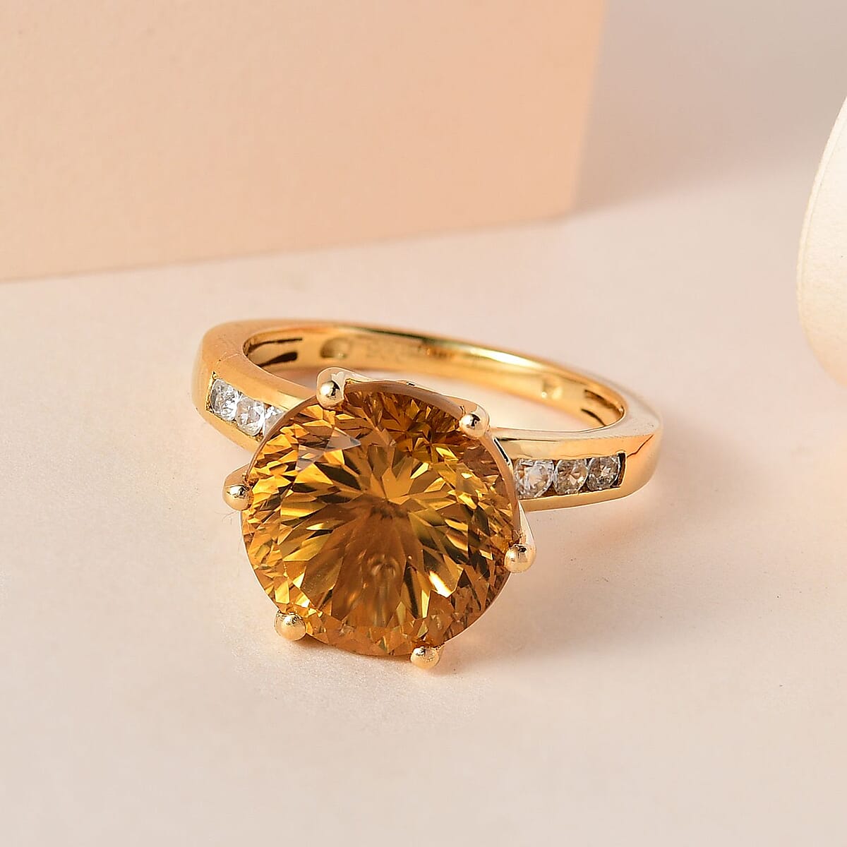Rose De France Amethyst, White Zircon Ring in Vermeil RG Over Sterling Silver (Size 10.0) 7.20 ctw image number 1