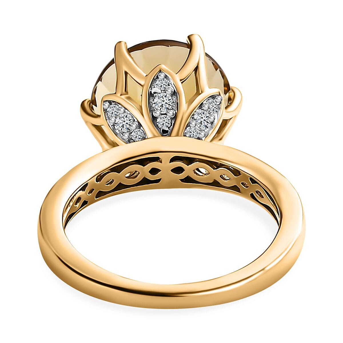 Rose De France Amethyst, White Zircon Ring in Vermeil RG Over Sterling Silver (Size 10.0) 7.20 ctw image number 4