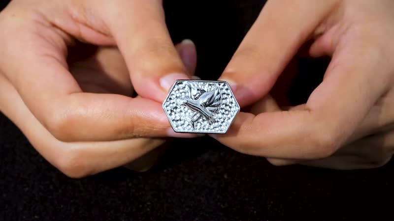 Karis White Diamond Men's Ring in Platinum Bond