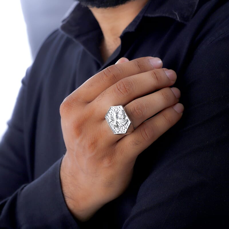 Karis White Diamond Men's Ring in Platinum Bond (Size 10.0)