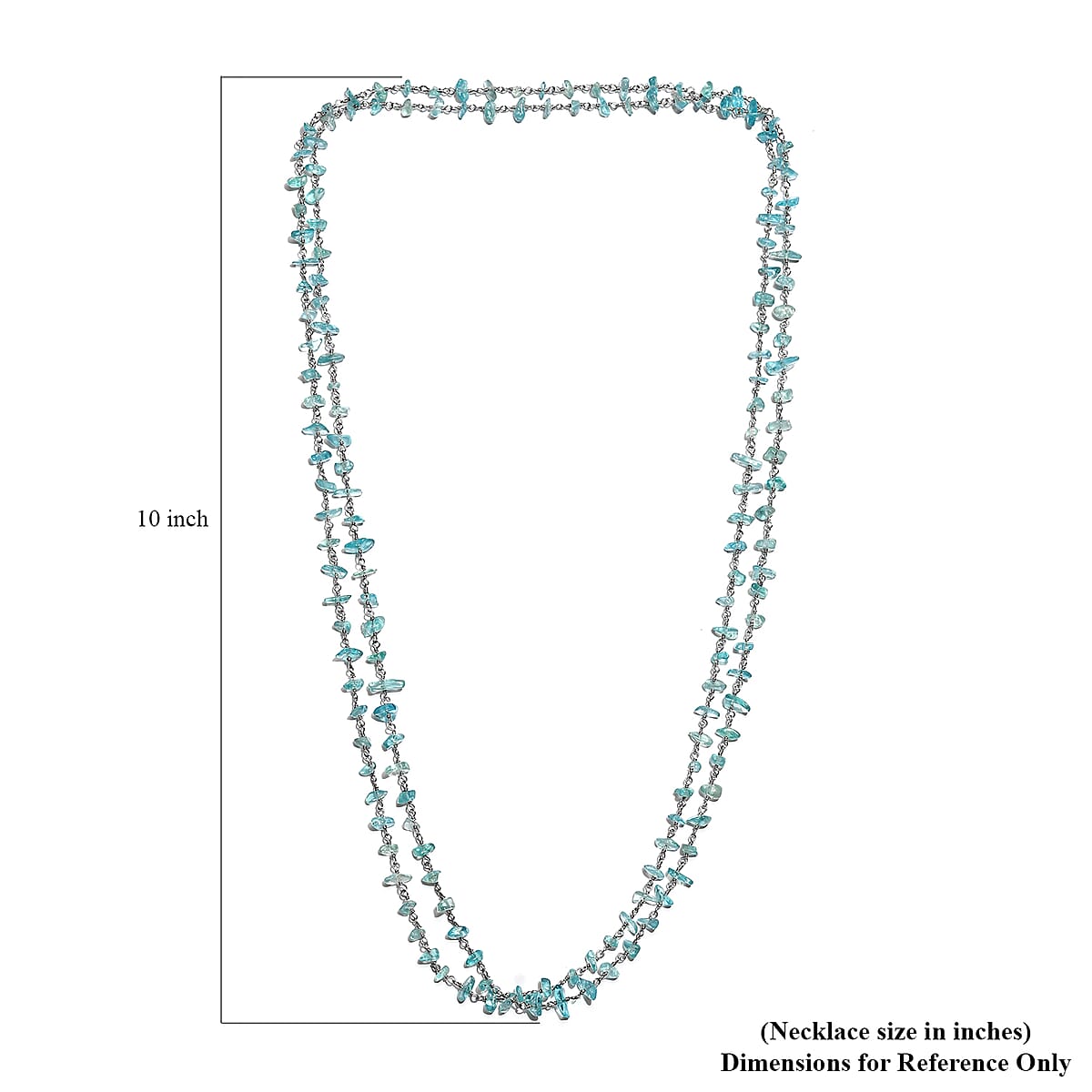 Apatite Beaded Endless Necklace 48 Inches in Sterling Silver 70.60 ctw image number 4