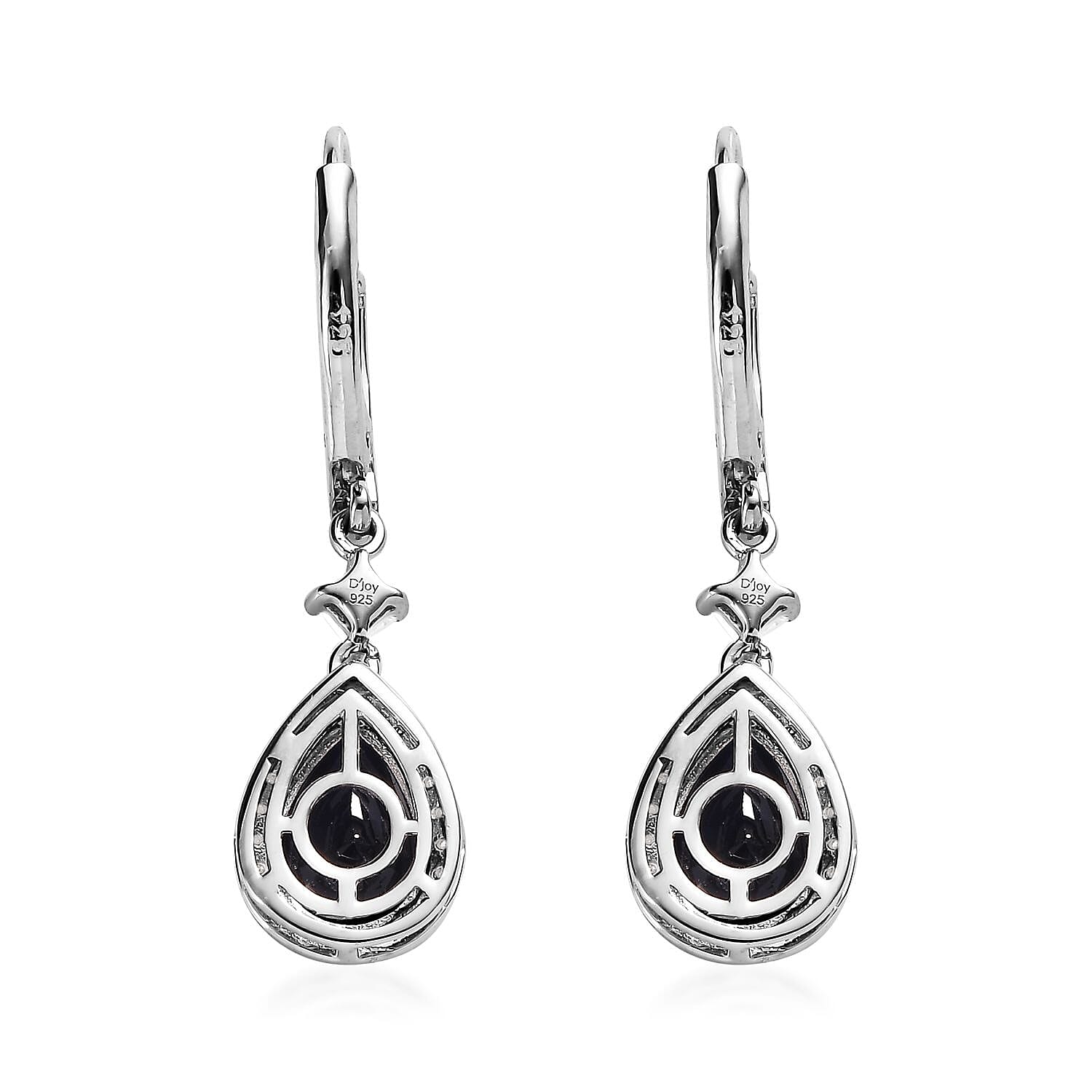 Madagascar Blue Sapphire (DF) and Moissanite Lever Back Earrings in Platinum Over Sterling Silver 4.90 ctw