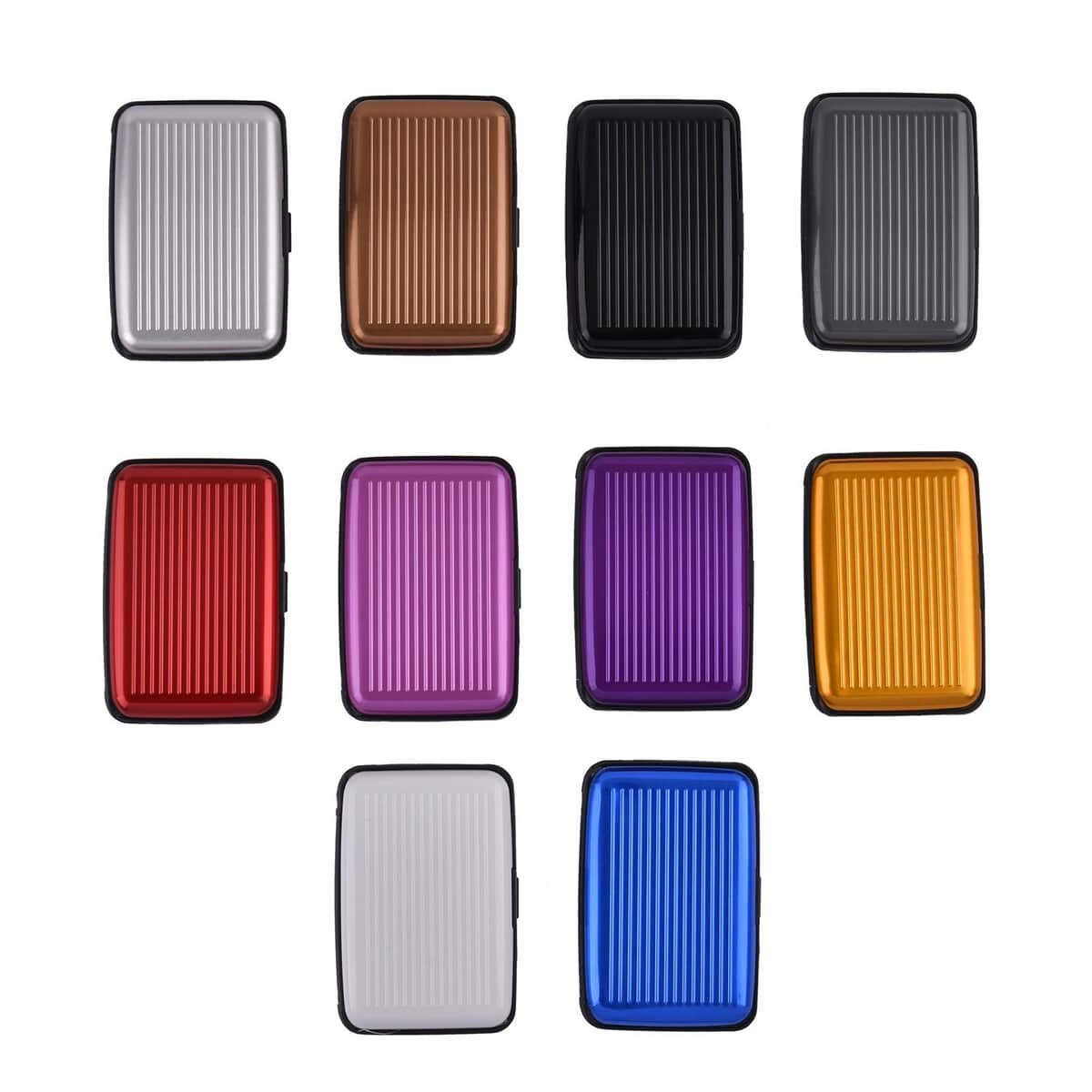 Set of 10 Multi Color Mini RFID Protected Card Holder image number 0