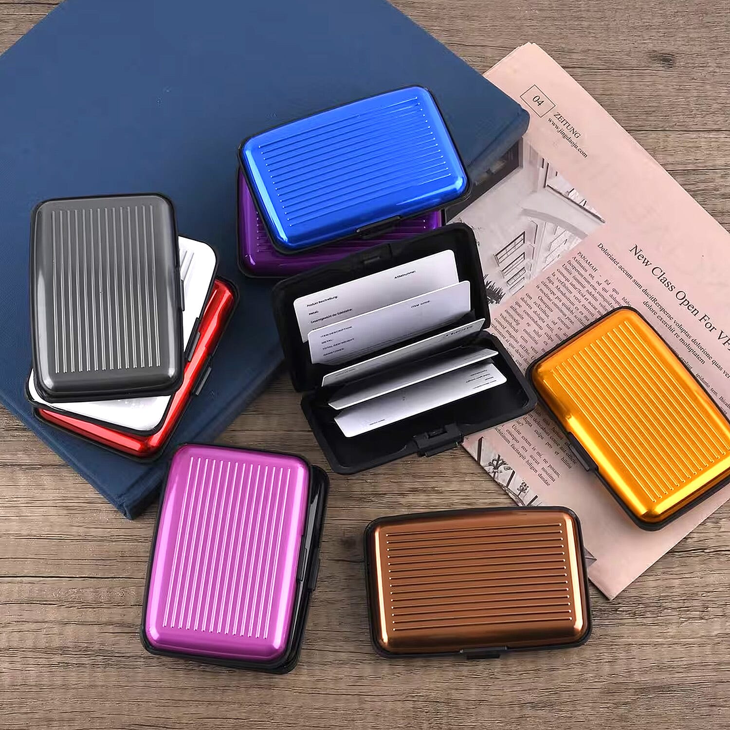 Set of 10 Multi Color Mini RFID Protected Card Holder