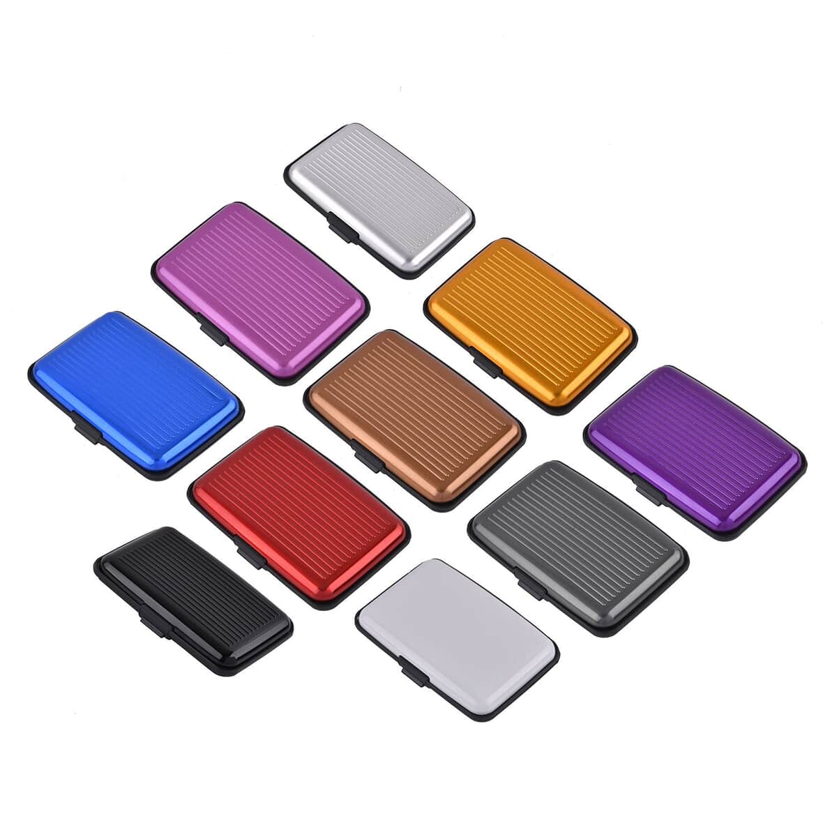 Set of 10 Multi Color Mini RFID Protected Card Holder (4.33"x2.95"x0.78") image number 2