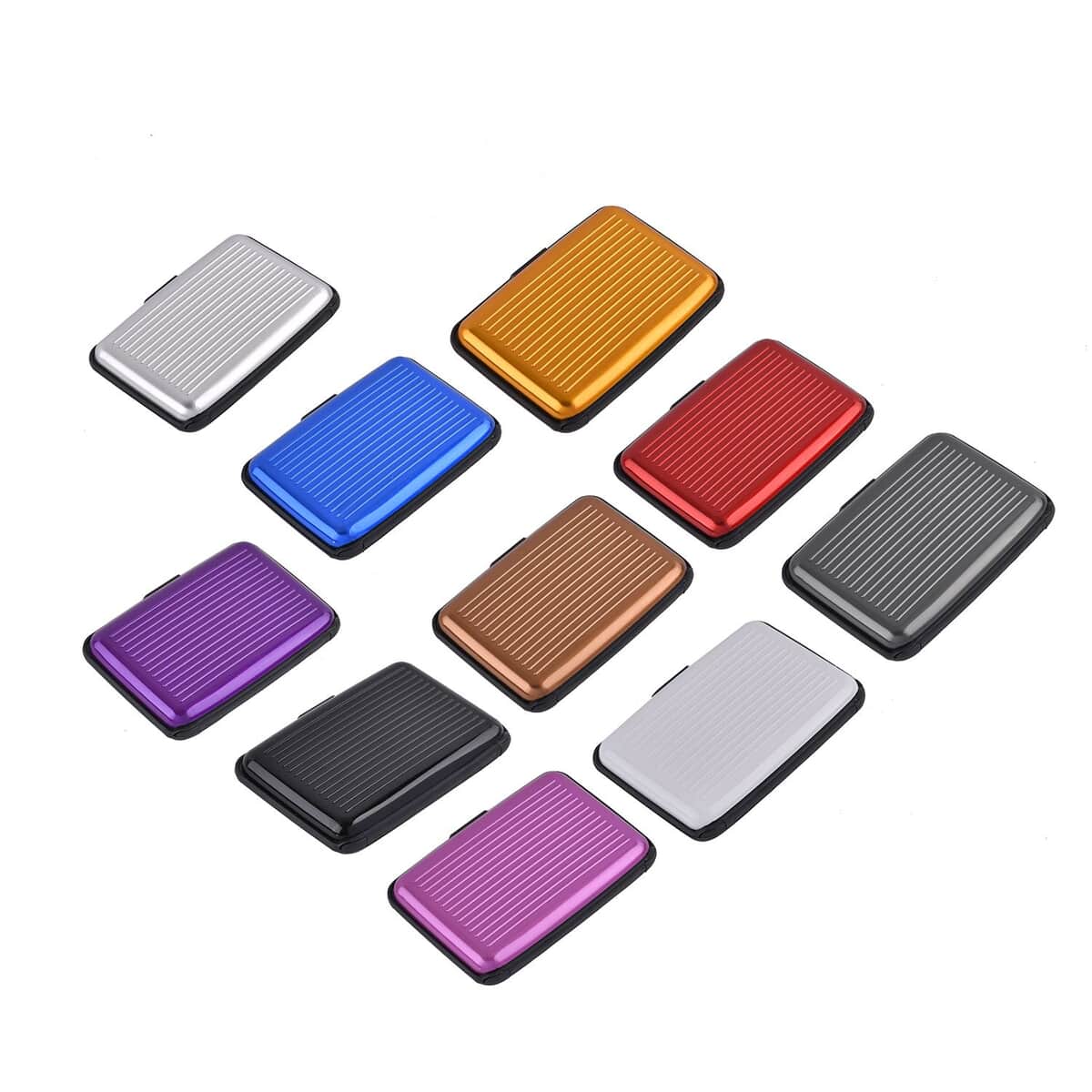 Set of 10 Multi Color Mini RFID Protected Card Holder (4.33"x2.95"x0.78") image number 3