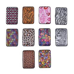 Set of 10 Multi Color Floral and Animal Printed Mini RFID Protected Card Holder