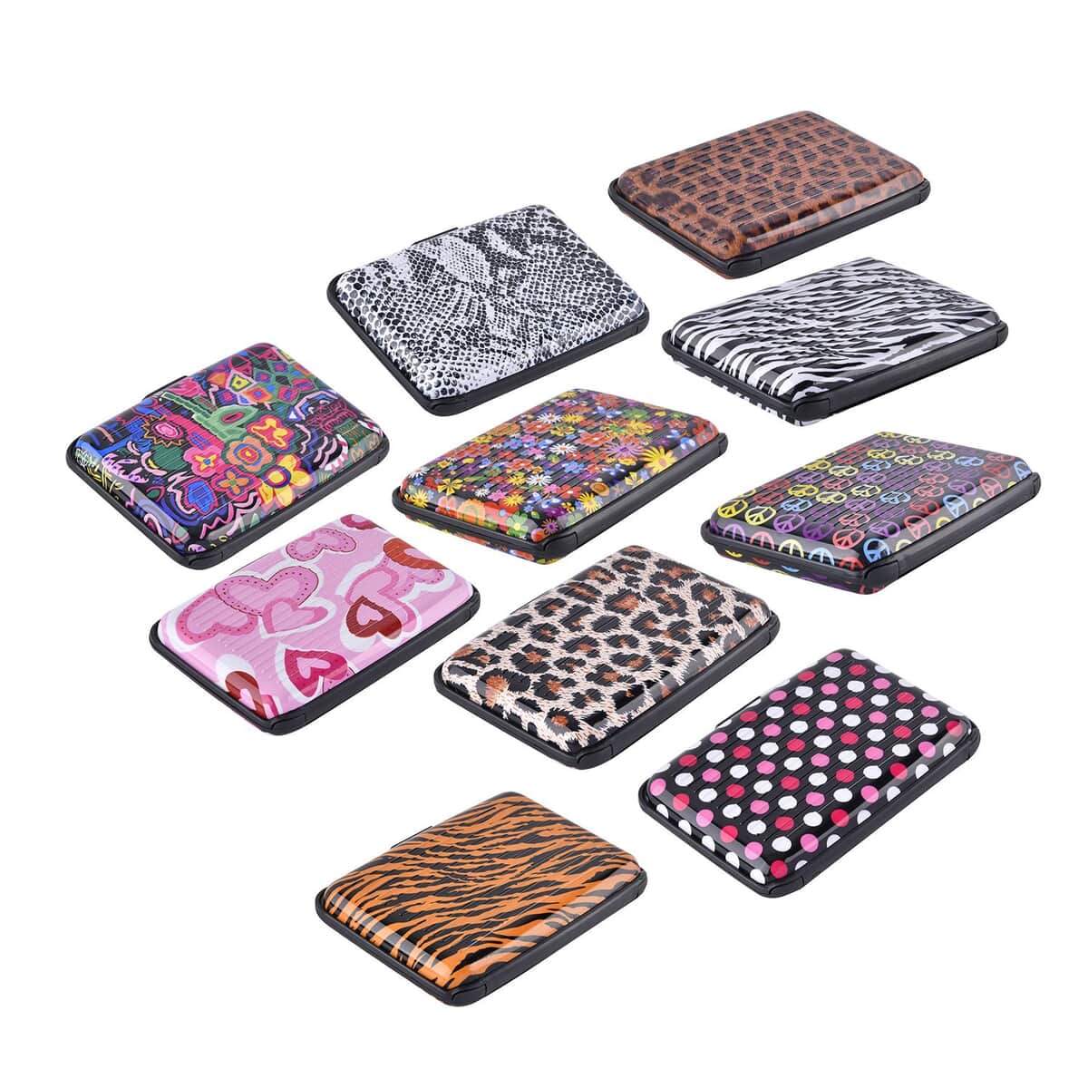 Set of 10 Multi Color Floral and Animal Printed Mini RFID Protected Card Holder image number 3