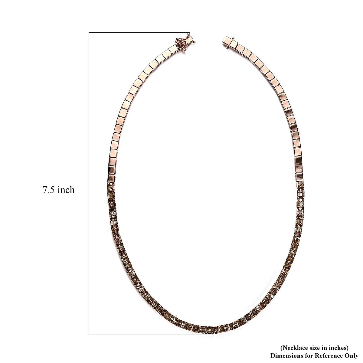 Natural Champagne Diamond Necklace 16 Inches in Vermeil Rose Gold Over Sterling Silver 4.00 ctw image number 5
