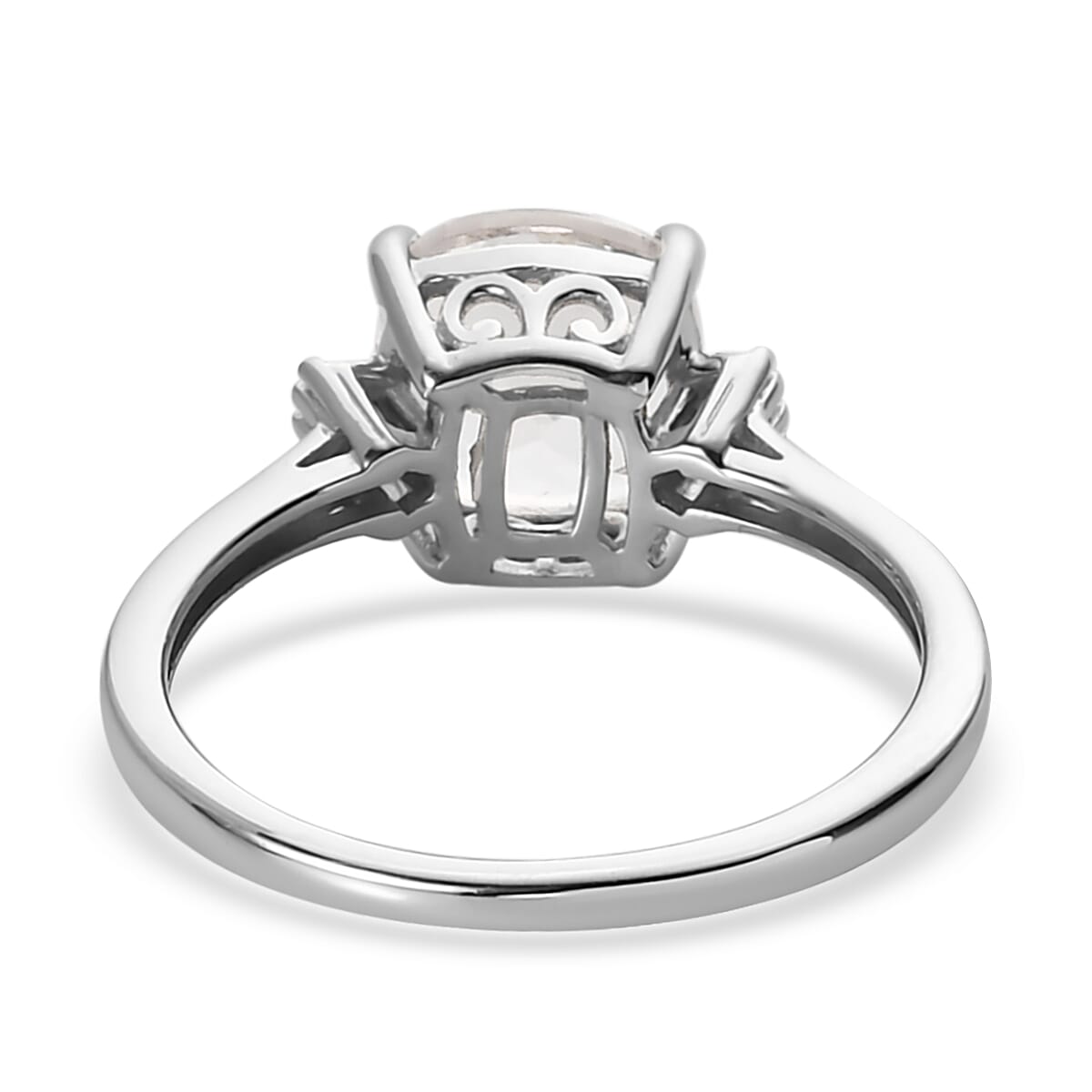 Pink Morganite and Diamond Ring in Platinum Over Sterling Silver (Size 8.0) 1.85 ctw image number 4