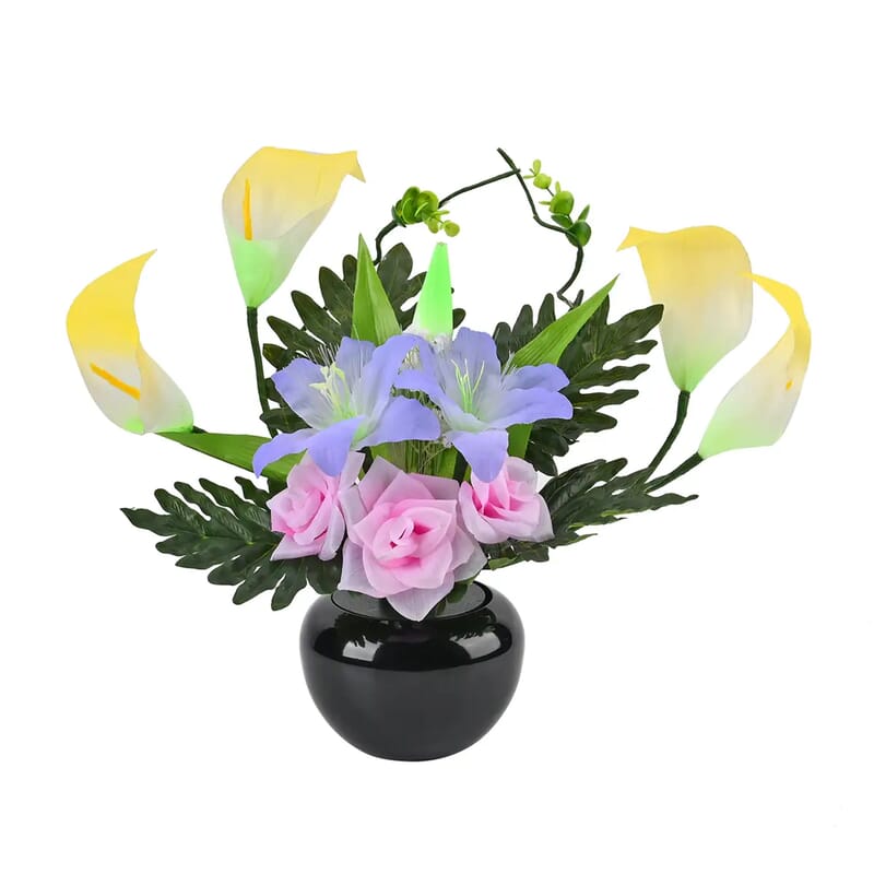 Purple and Pink LED with Color Changing Wheel Fiber Optic Flowers