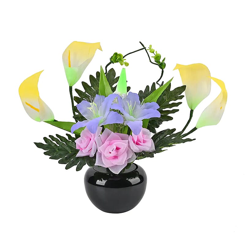 Purple and Pink LED with Color Changing Wheel Fiber Optic Flowers