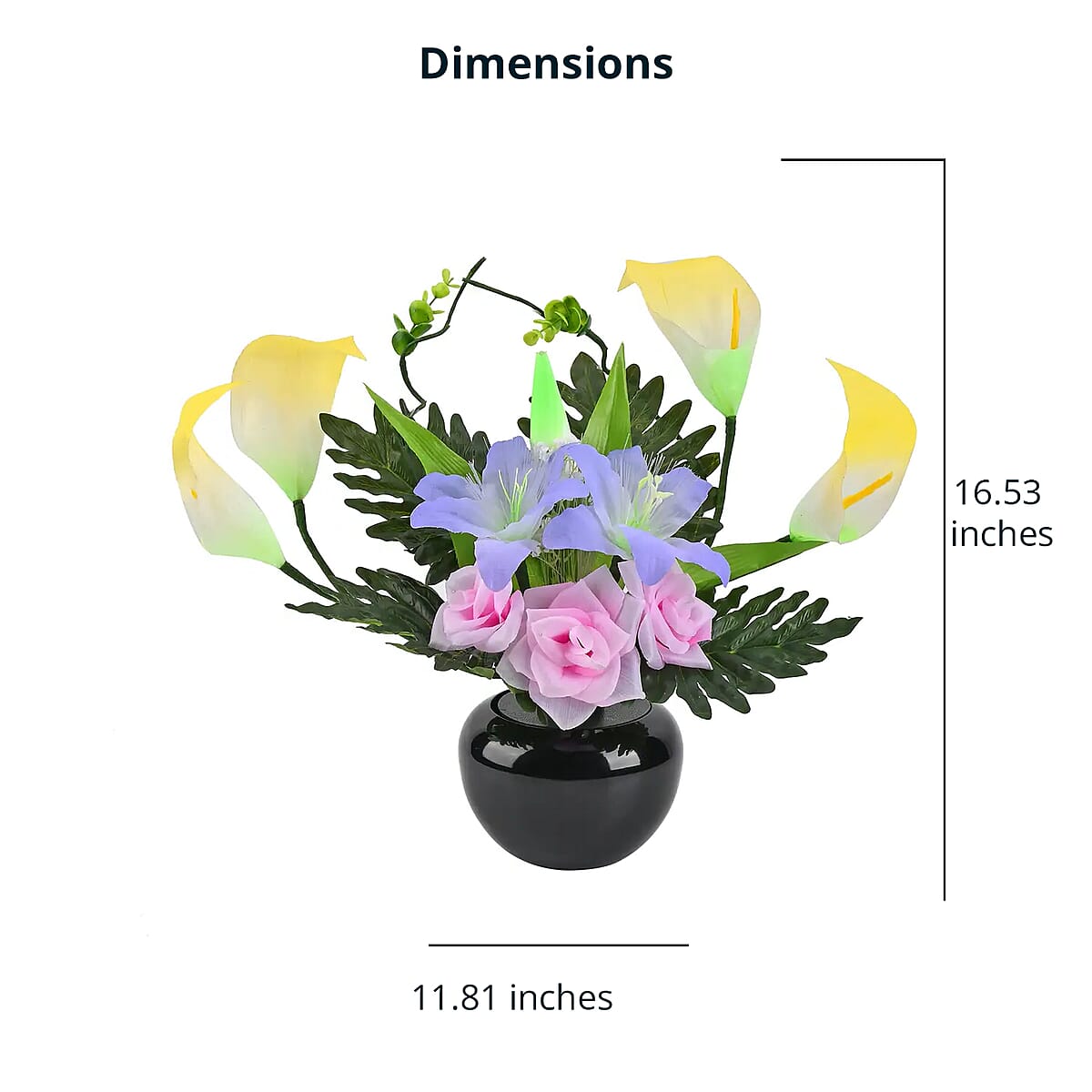 Purple and Pink LED with Color Changing Whell Fiber optic Flowers (11.81"x5.90"x16.53") image number 4