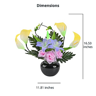 Purple and Pink LED with Color Changing Wheel Fiber Optic Flowers