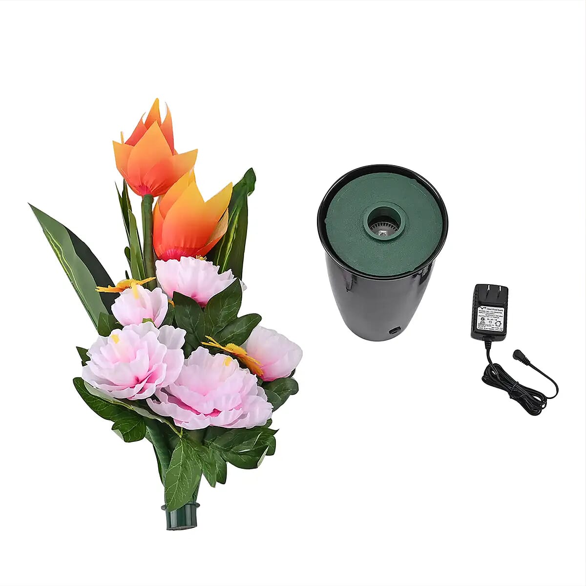 White, Yellow and Pink LED with Color Changing Wheel Fiber Optic Flowers image number 5