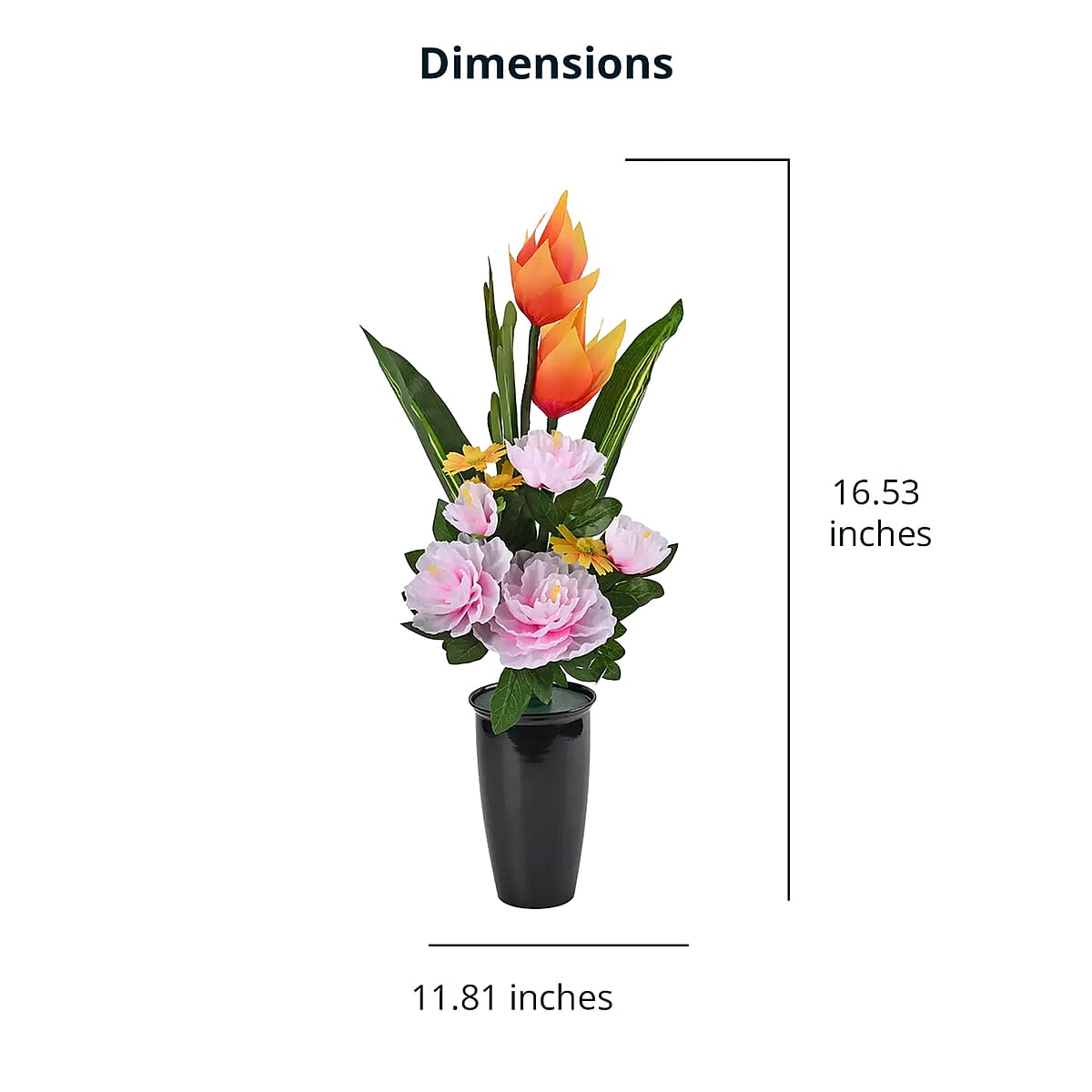 Red, Yellow and Pink LED with Color Changing Wheel Fiber Optic Flowers image number 4