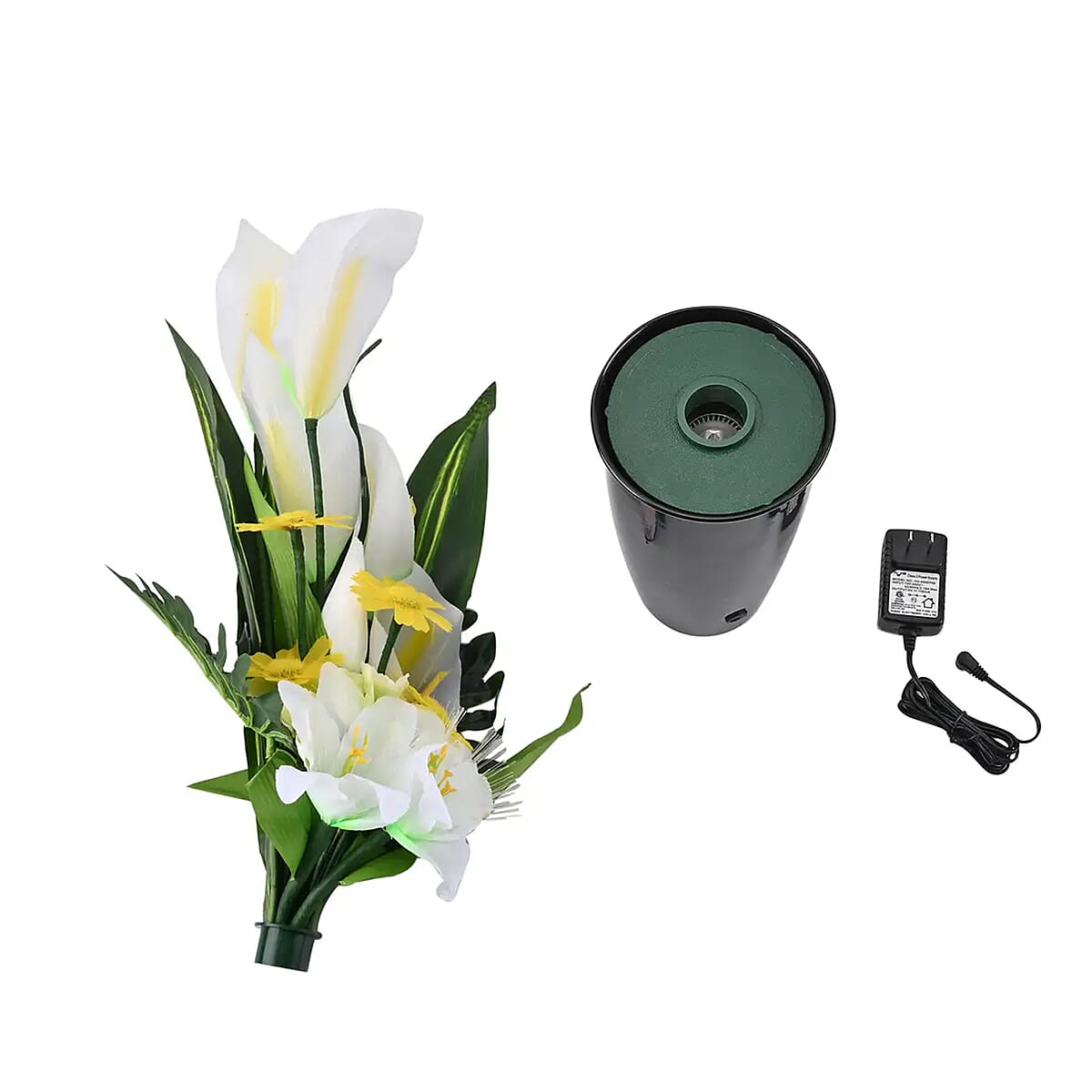 Red, Yellow and Pink LED with Color Changing Wheel Fiber Optic Flowers image number 5