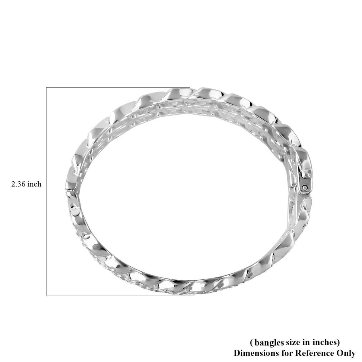 White Austrian Crystal Bangle Bracelet in Silvertone (6.50 In) image number 3