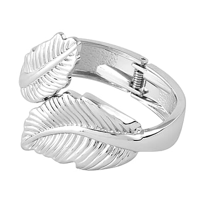 Bypass Bangle Bracelet Silvertone (6.50-7.00In)