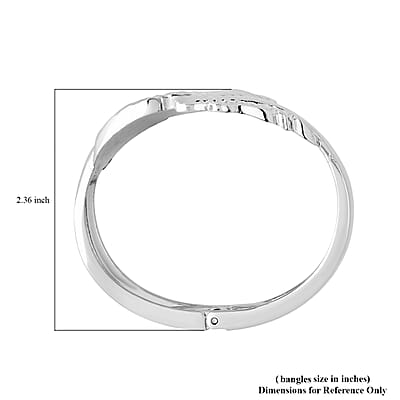 Bypass Bangle Bracelet Silvertone (6.50-7.00In)
