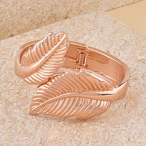 Leaf Bypass Bangle Bracelet Rosetone (6.50-7.00In)