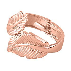 Leaf Bypass Bangle Bracelet Rosetone (6.50-7.00In)