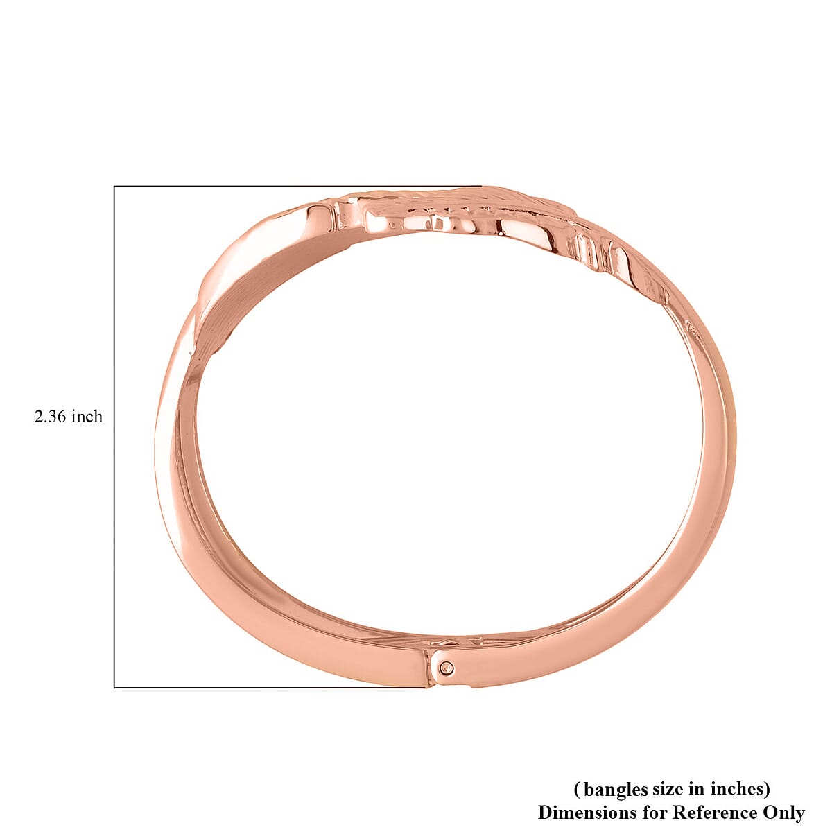 Leaf Bypass Bangle Bracelet Rosetone (6.50-7.00In) image number 3