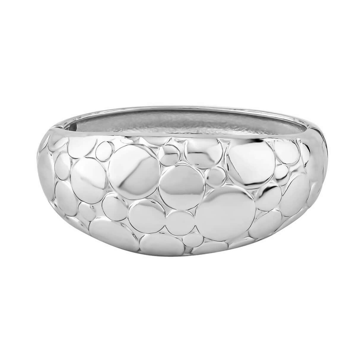 Dome Bangle Bracelet in Silvertone (6.75 In) image number 0