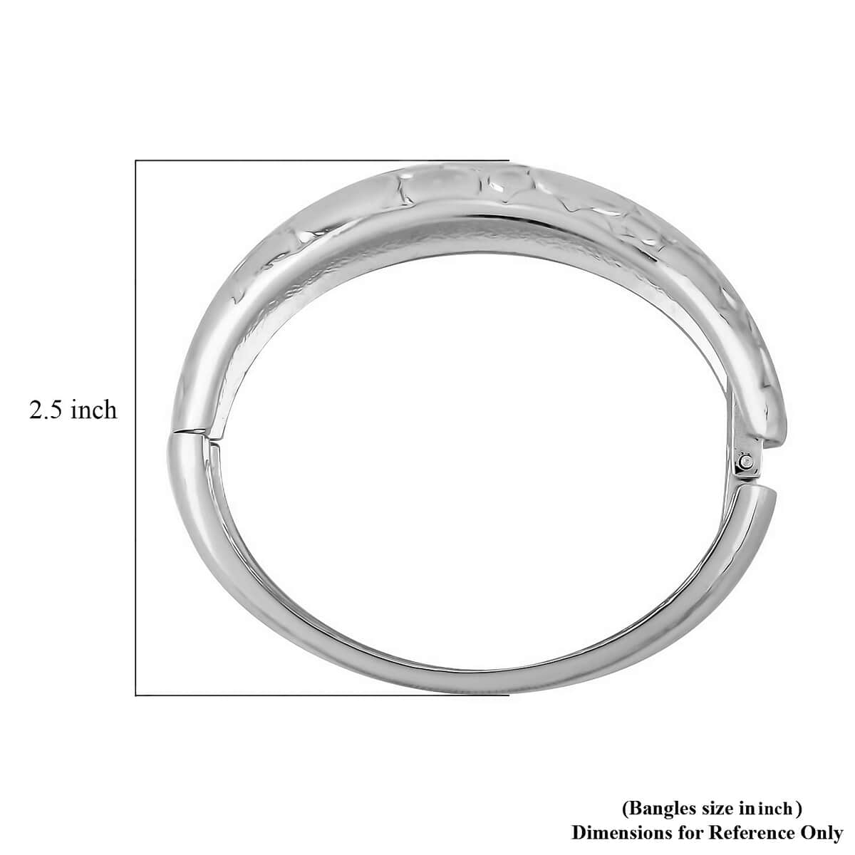 Dome Bangle Bracelet in Silvertone (6.75 In) image number 3