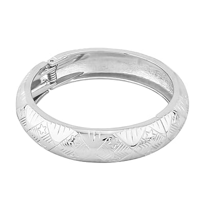 Dome Bangle Bracelet Silvertone (7.00 In)