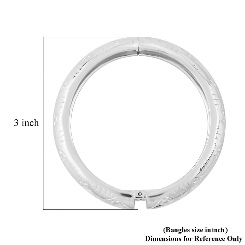 Dome Bangle Bracelet Silvertone (7.00 In)