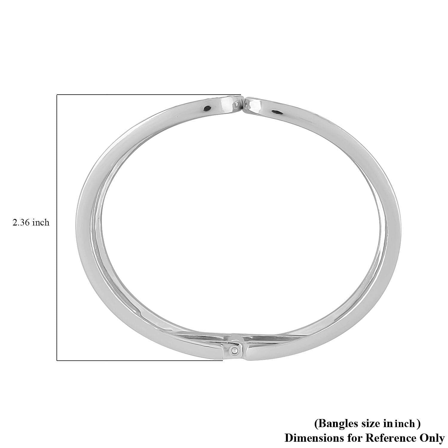 White Austrian Crystal Cuff Bracelet in Silvertone (7.00 In)
