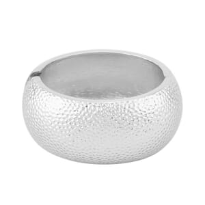Dome Bangle Bracelet in Silvertone (7.00 In)