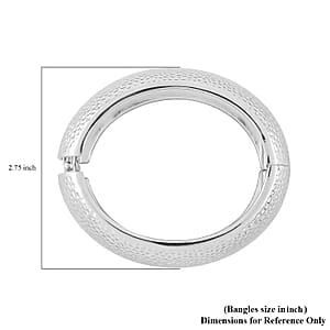 Dome Bangle Bracelet in Silvertone (7.00 In)