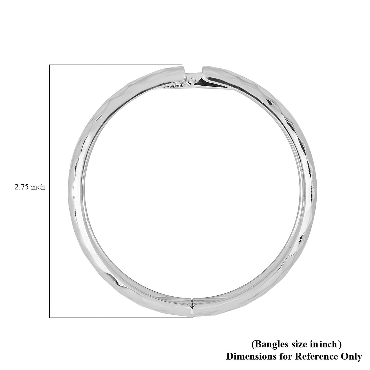 Dome Bangle Bracelet in Silvertone (7.00 In) image number 3