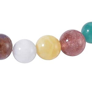 Multi Gemstone 138.59 ctw Bracelet in Rhodium Over Sterling Silver (7.00-9.00 In)