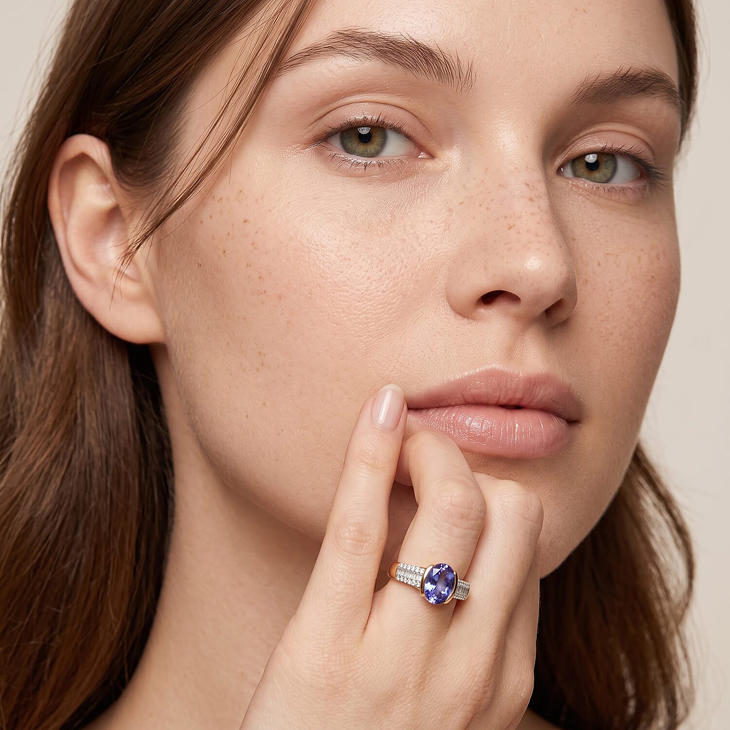 AAA Tanzanite and Diamond I2-I3 1.50 ctw Ring jn 14K Yellow Gold (Size 9.0)