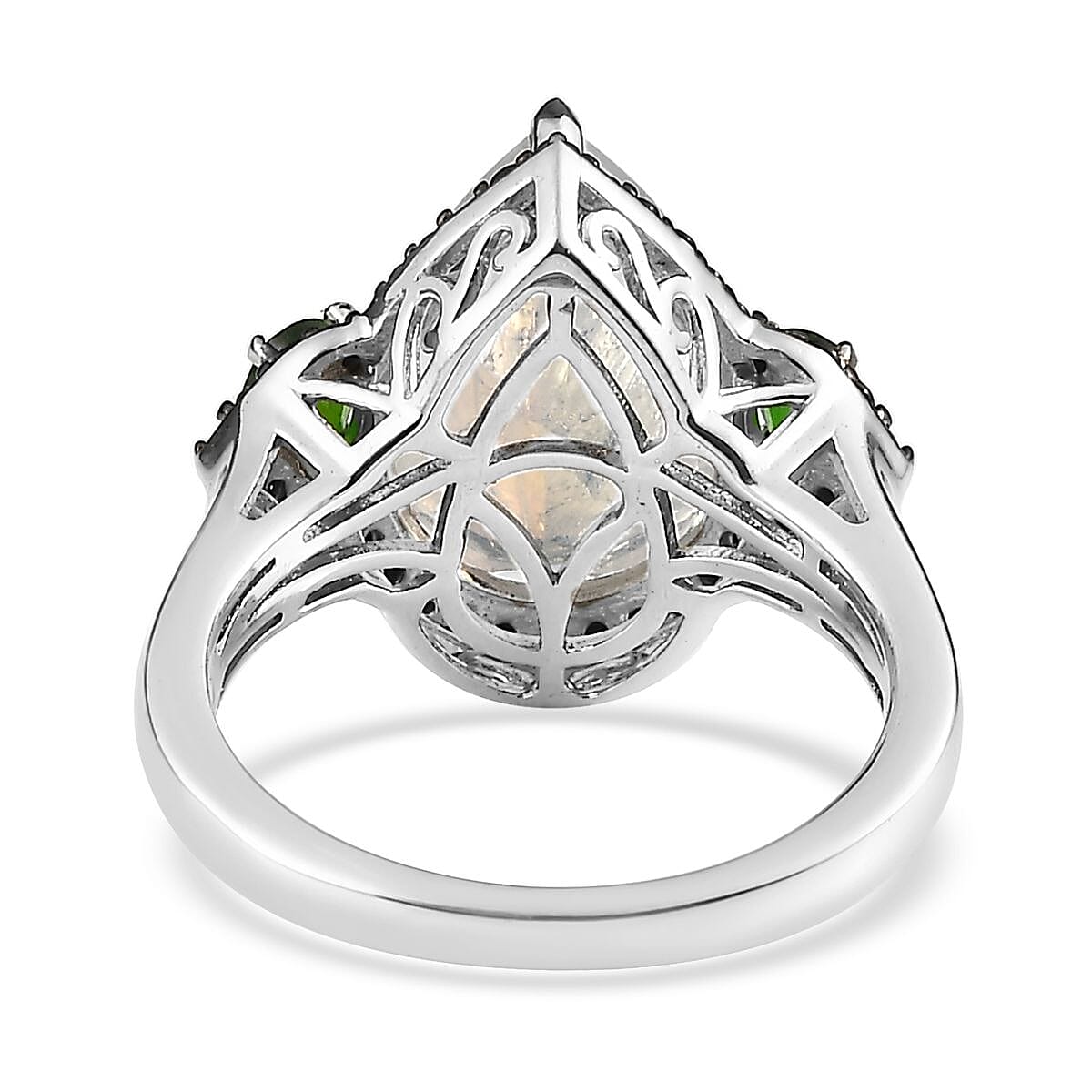 Premium Rainbow Moonstone and Multi Gemstone Ring in Platinum Over Sterling Silver (Size 8.0) 5.90 ctw image number 4