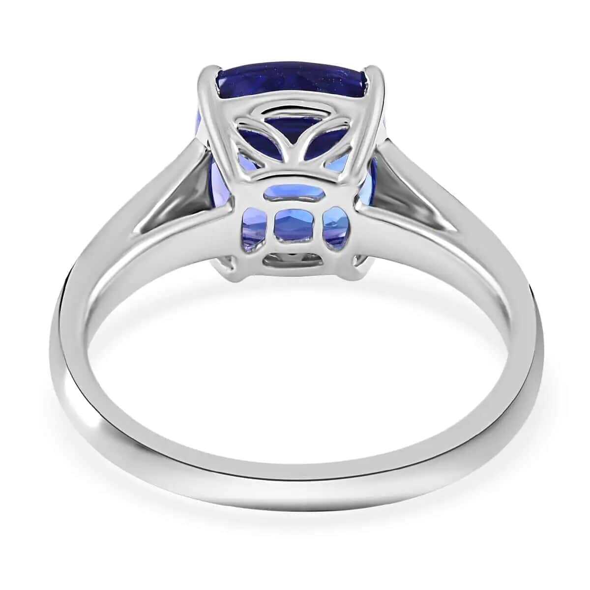 Rhapsody Certified & Appraised AAAA Tanzanite Ring,  E-F VS Diamond Accent Ring, 950 Platinum Ring, Wedding Ring 6 Grams 4.00 ctw (Size 10) image number 4