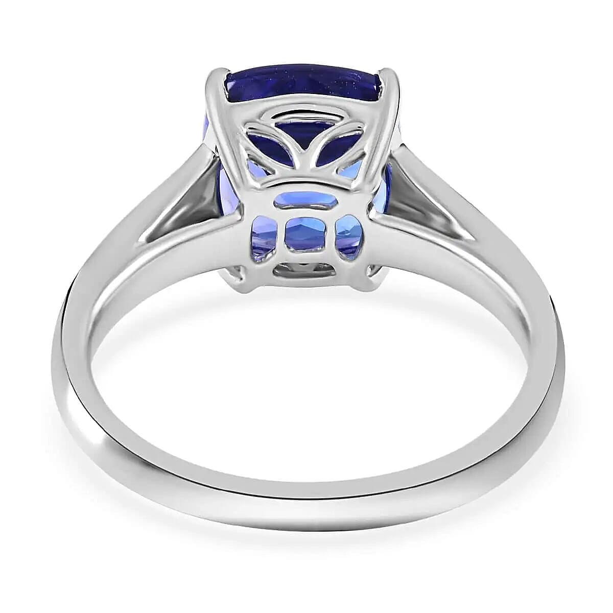 Rhapsody Certified & Appraised AAAA Tanzanite and E-F VS Diamond 4.00 ctw Accent Ring, 950 Platinum Ring, Wedding Ring 6 Grams (Size 7) image number 4