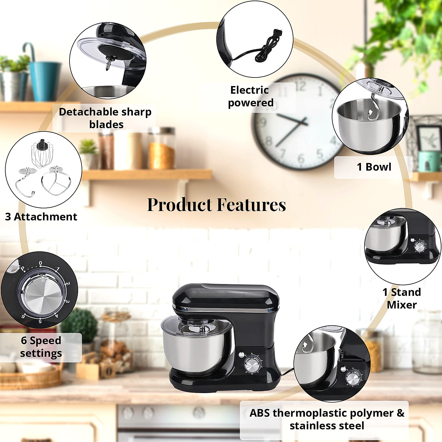 Buy Homesmart Black Stand Mixer (14.55
