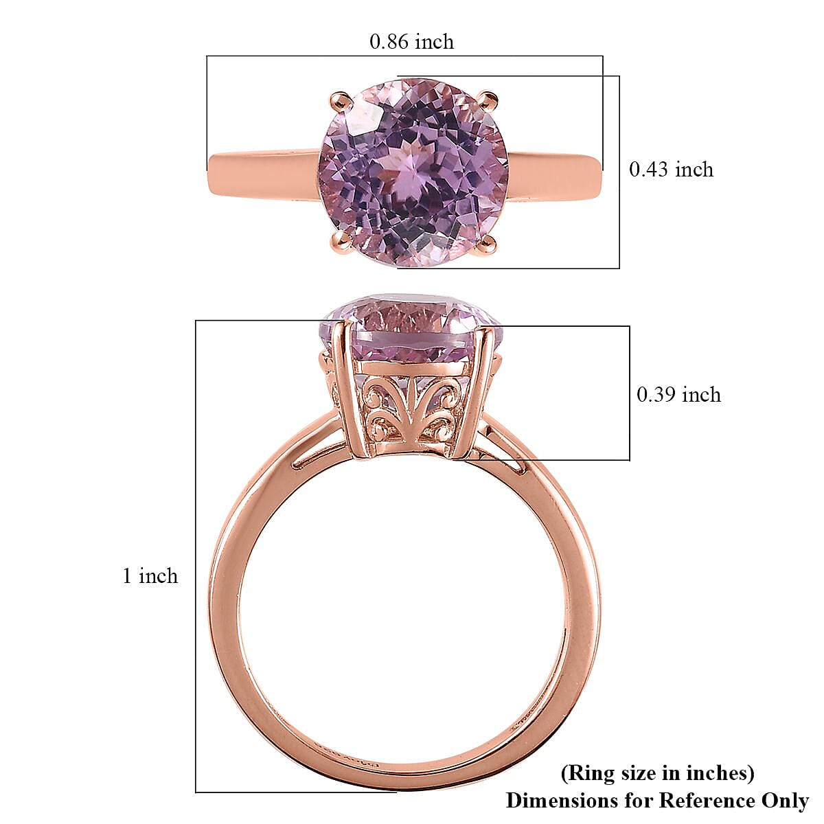 AAA Patroke Kunzite Solitaire Ring in Vermeil Rose Gold Over Sterling Silver (Size 7.0) 4.90 ctw image number 5