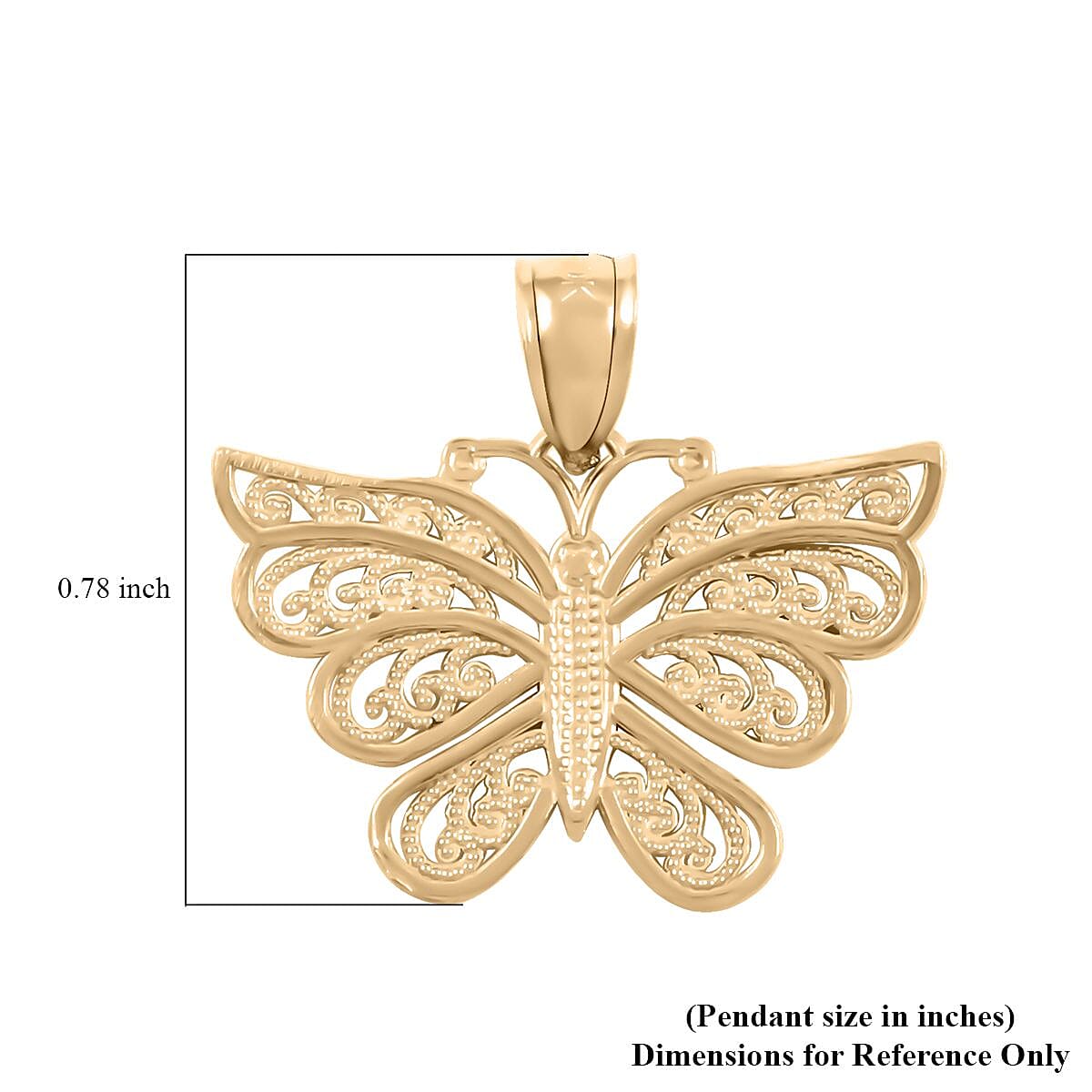 10K Yellow and White Gold Butterfly Pendant 0.90 Grams image number 5