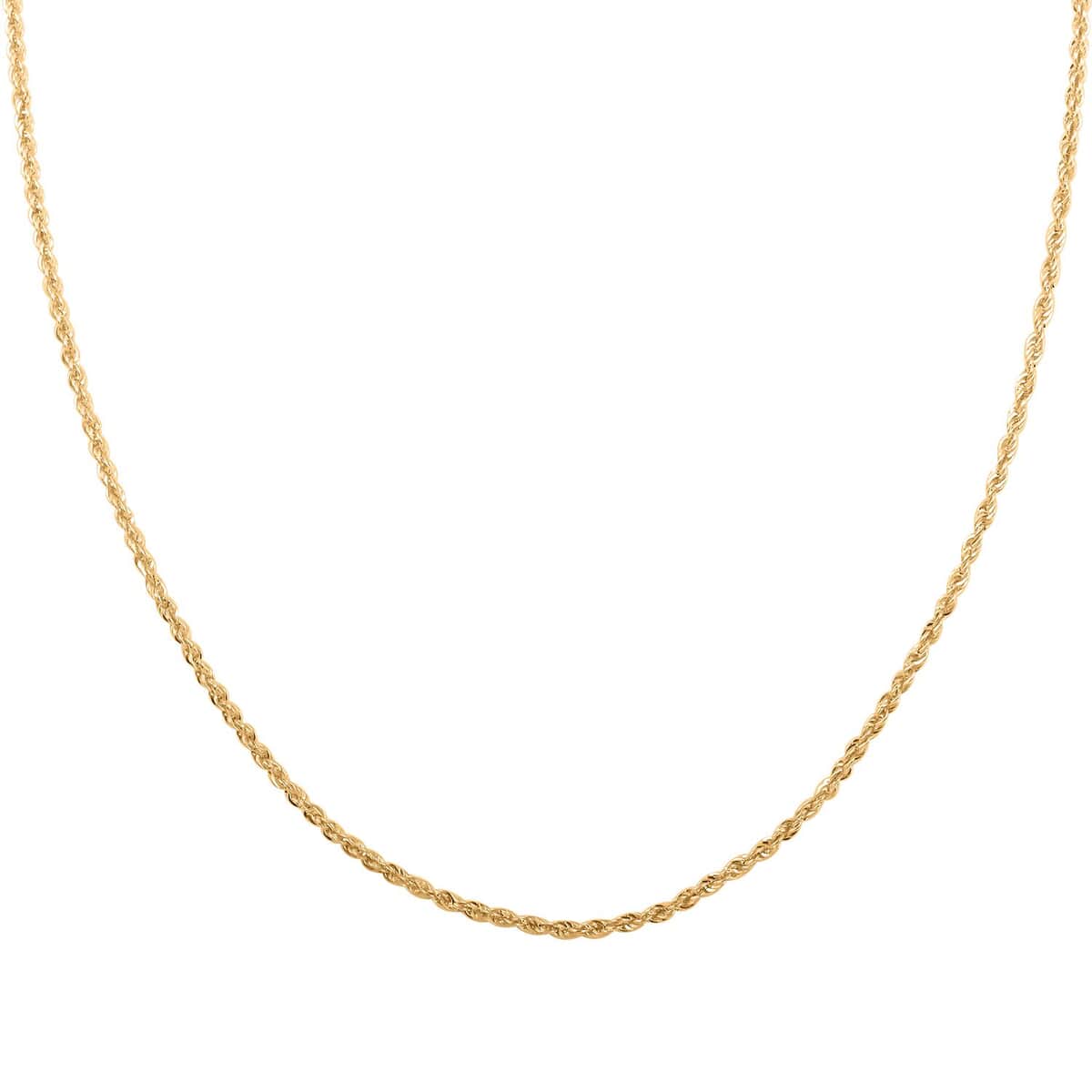 10K Yellow Gold Rope Chain Necklace , Gold Necklace , Rope Necklace , Gold Chain , 18 Inch Chain Necklace 1.10 Grams image number 0