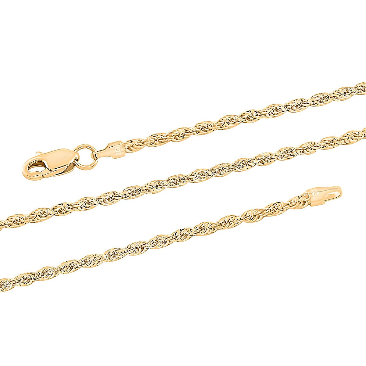 14K Yellow Gold 1.5mm Rope Chain Necklace 16 Inches 1.30 Grams image number 2