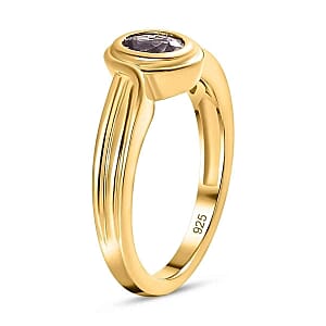 Premium Lavender Spinel 0.55 ctw Solitaire Ring in 14K Yellow Gold Over Sterling Silver (Size 11.5)