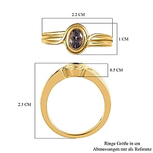 Premium Lavender Spinel 0.55 ctw Solitaire Ring in 14K Yellow Gold Over Sterling Silver (Size 11.5)