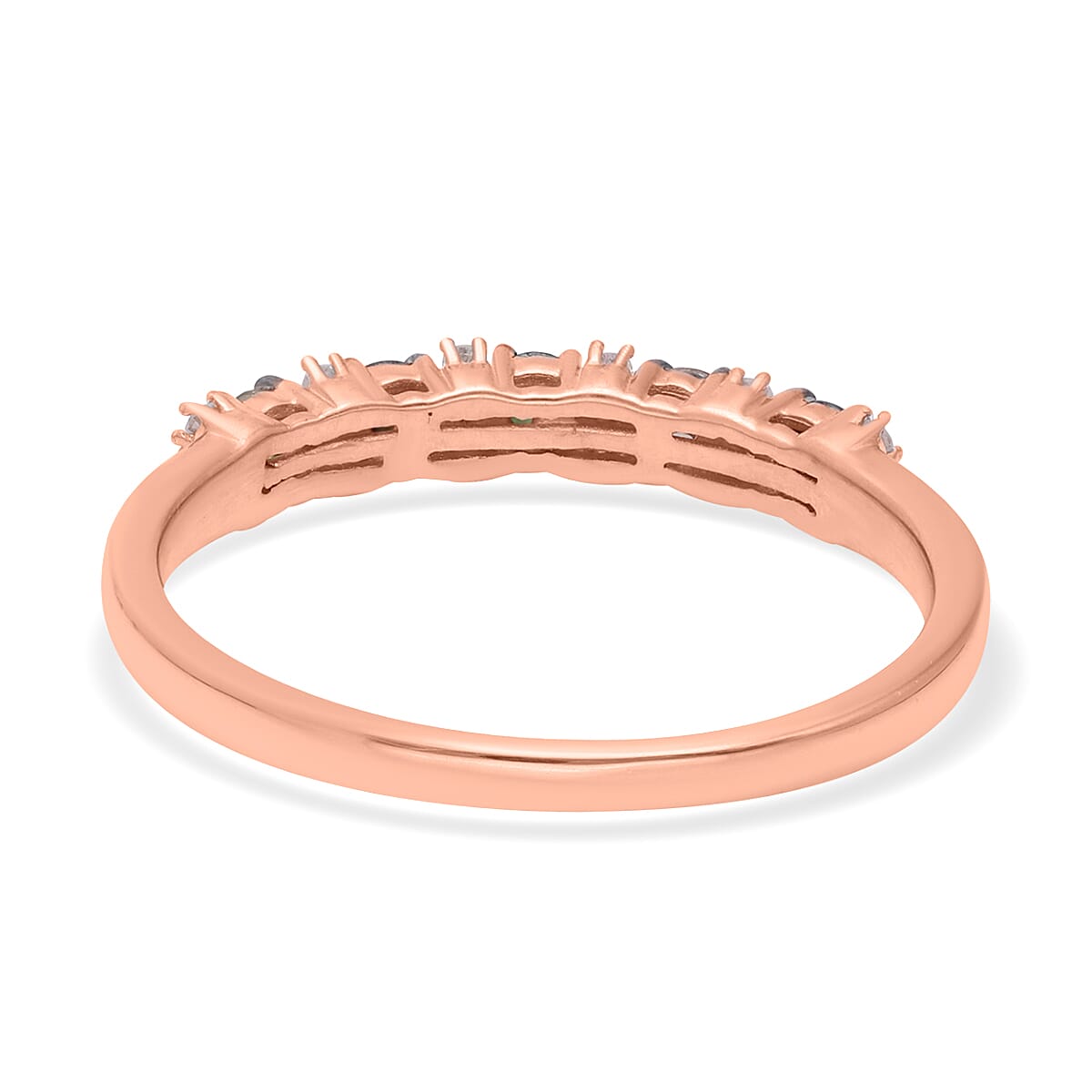 Multi Color Diamond Ring in Vermeil Rose Gold Over Sterling Silver (Size 10.0) 0.50 ctw