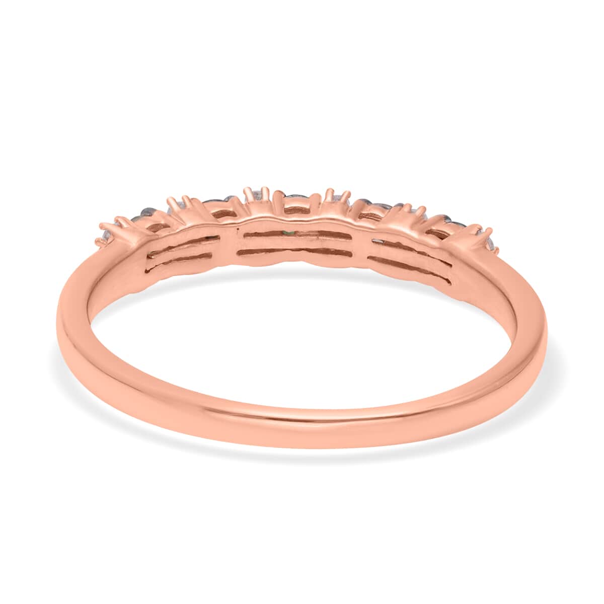 Multi Color Diamond Ring in Vermeil Rose Gold Over Sterling Silver 0.50 ctw image number 4