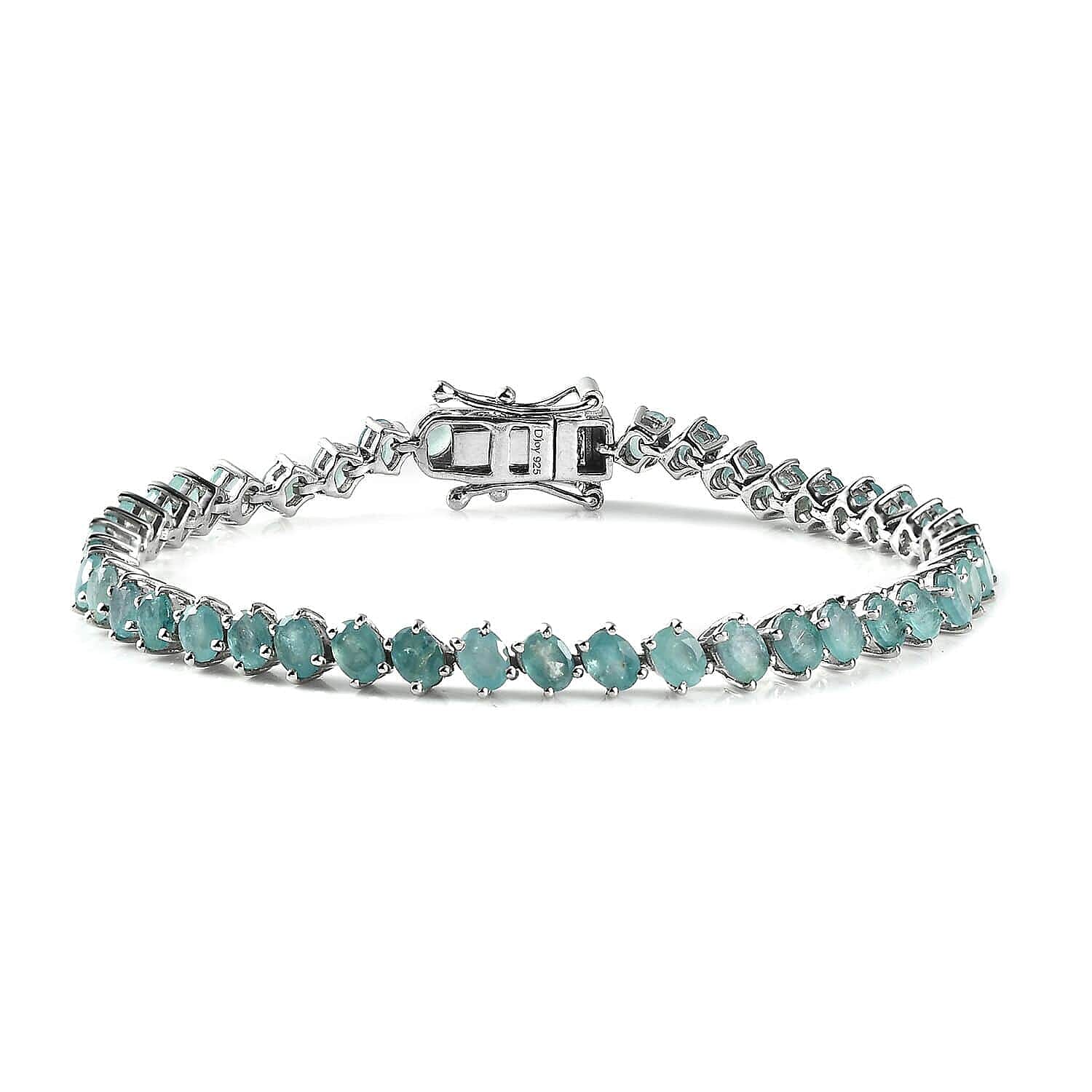Grandidierite Tennis Bracelet in Platinum Over Sterling Silver (6.50 In) 7.25 ctw
